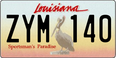 LA license plate ZYM140