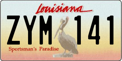 LA license plate ZYM141