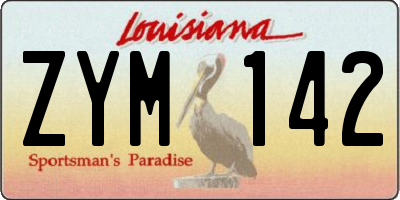 LA license plate ZYM142