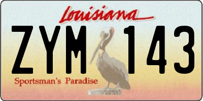 LA license plate ZYM143