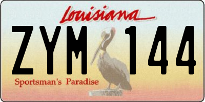 LA license plate ZYM144