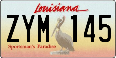 LA license plate ZYM145