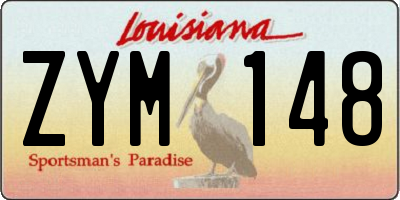 LA license plate ZYM148