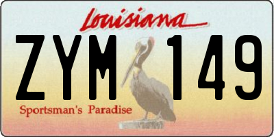 LA license plate ZYM149