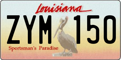 LA license plate ZYM150