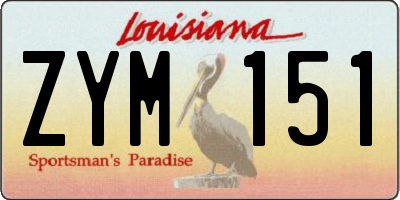 LA license plate ZYM151