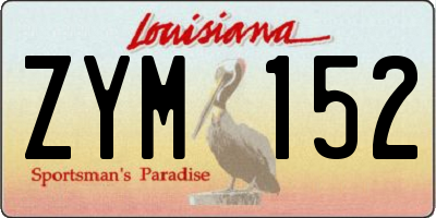 LA license plate ZYM152