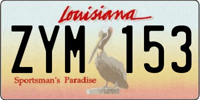 LA license plate ZYM153