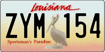 LA license plate ZYM154