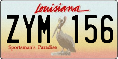 LA license plate ZYM156