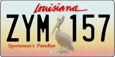 LA license plate ZYM157