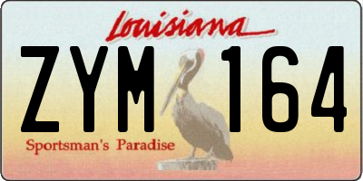LA license plate ZYM164