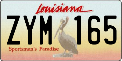 LA license plate ZYM165