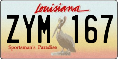 LA license plate ZYM167