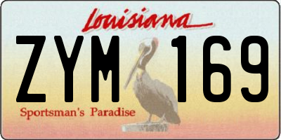 LA license plate ZYM169