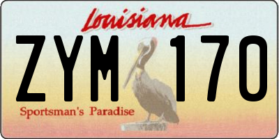 LA license plate ZYM170