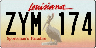 LA license plate ZYM174