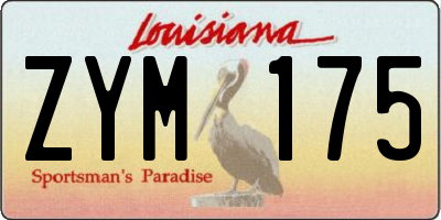 LA license plate ZYM175