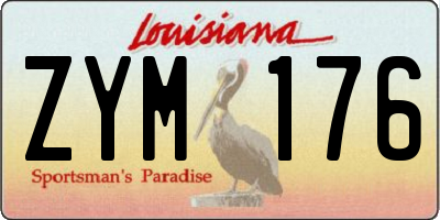 LA license plate ZYM176
