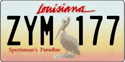 LA license plate ZYM177