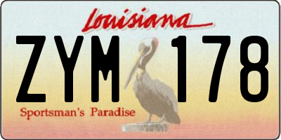 LA license plate ZYM178