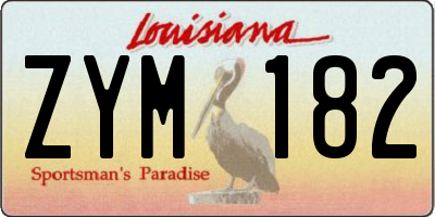 LA license plate ZYM182