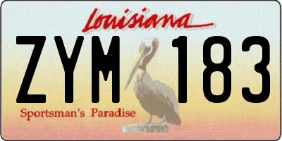 LA license plate ZYM183