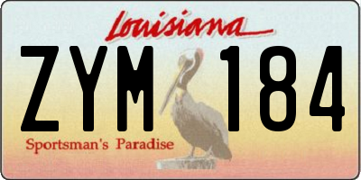 LA license plate ZYM184