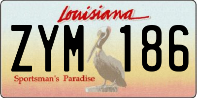 LA license plate ZYM186