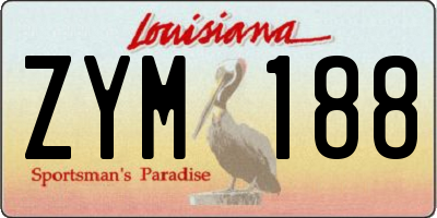 LA license plate ZYM188