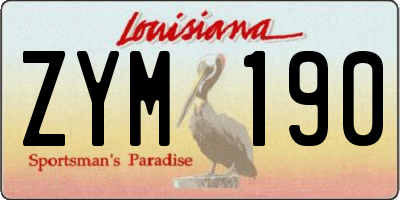 LA license plate ZYM190