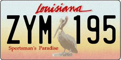 LA license plate ZYM195