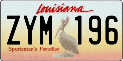 LA license plate ZYM196