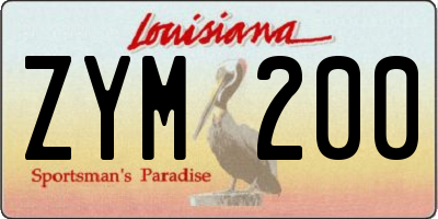 LA license plate ZYM200