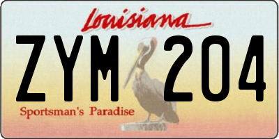 LA license plate ZYM204