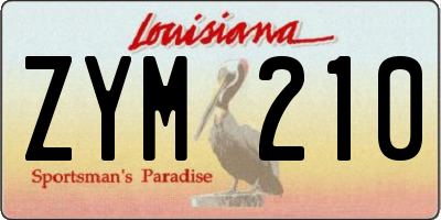 LA license plate ZYM210