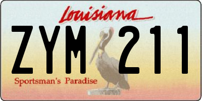 LA license plate ZYM211