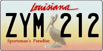 LA license plate ZYM212