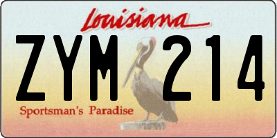 LA license plate ZYM214