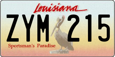 LA license plate ZYM215