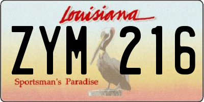 LA license plate ZYM216