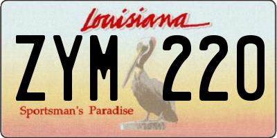 LA license plate ZYM220