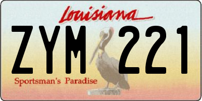 LA license plate ZYM221