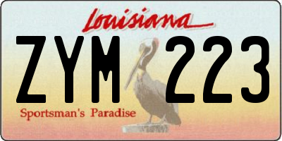 LA license plate ZYM223