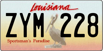 LA license plate ZYM228