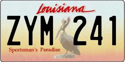 LA license plate ZYM241