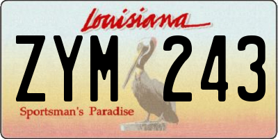 LA license plate ZYM243