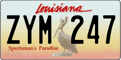 LA license plate ZYM247