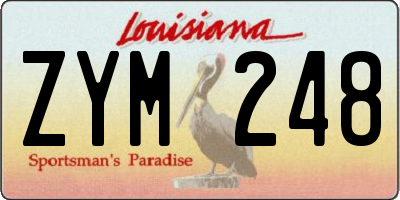 LA license plate ZYM248