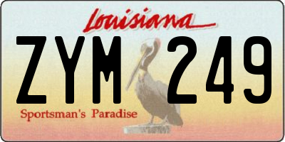 LA license plate ZYM249